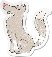 retro distressed sticker of a cartoon wolf vector