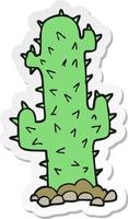 sticker of a cartoon cactus vector