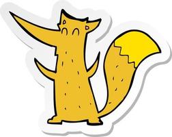 sticker of a cartoon fox vector