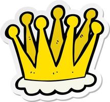 sticker of a cartoon crown vector