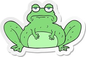 sticker of a cartoon frog vector