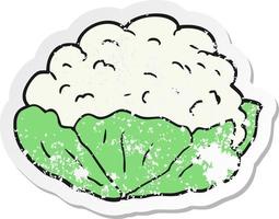 retro distressed sticker of a cartoon cauliflower vector