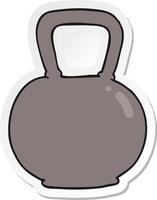 sticker of a cartoon kettle bell weight vector