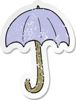 retro distressed sticker of a cartoon umbrella vector