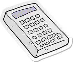 sticker of a cartoon calculator vector