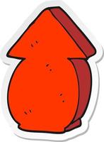 sticker of a cartoon fat arrow pointing vector