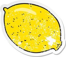 retro distressed sticker of a cartoon lemon vector