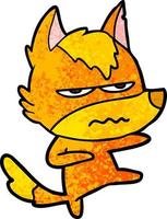angry fox cartoon character vector