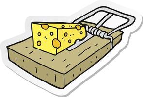 sticker of a cartoon mouse trap vector