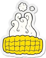 sticker of a cartoon corn cob vector