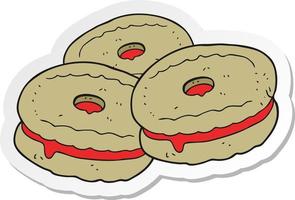 sticker of a cartoon biscuits vector