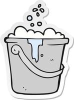 sticker of a cartoon cleaning bucket vector