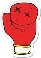 sticker of a cartoon boxing glove vector