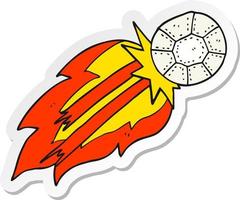 sticker of a cartoon soccer ball vector