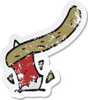 retro distressed sticker of a cartoon axe vector