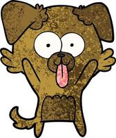 cartoon dog with tongue sticking out vector