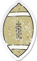 retro distressed sticker of a cartoon football vector