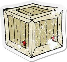 retro distressed sticker of a cartoon box vector