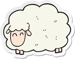 sticker of a cartoon sheep vector