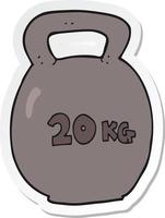 sticker of a cartoon 20kg kettle bell vector