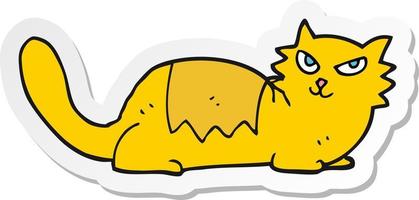 sticker of a cartoon cat vector