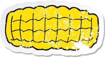 retro distressed sticker of a cartoon corn cob vector