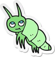 sticker of a cartoon little bug vector