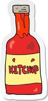 sticker of a cartoon ketchup vector