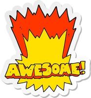 sticker of a awesome cartoon shout vector