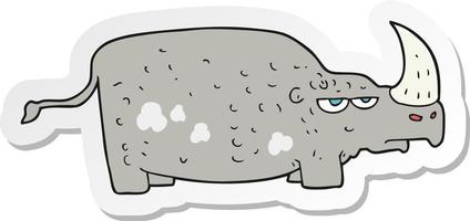 sticker of a cartoon rhino vector