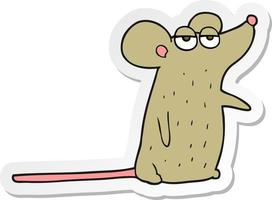 sticker of a cartoon mouse vector