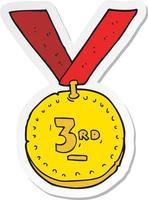 sticker of a cartoon sports medal vector