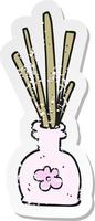 retro distressed sticker of a cartoon fragrance oil reeds vector