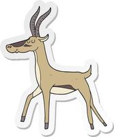 sticker of a cartoon gazelle vector