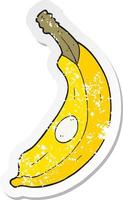 retro distressed sticker of a cartoon banana vector