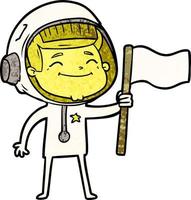 astronauta de dibujos animados feliz vector