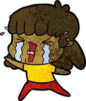 cartoon woman in tears vector