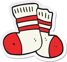 sticker of a cartoon socks vector