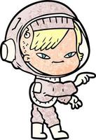 cartoon astronaut woman vector