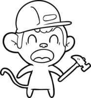 shouting cartoon monkey vector