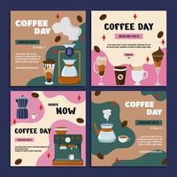 Various Kinds Of Coffe And Their Tools vector