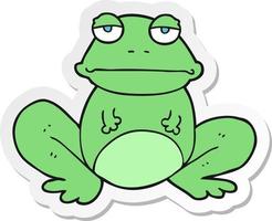 sticker of a cartoon frog vector