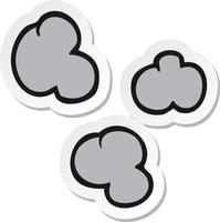 sticker of a cartoon smoke clouds vector