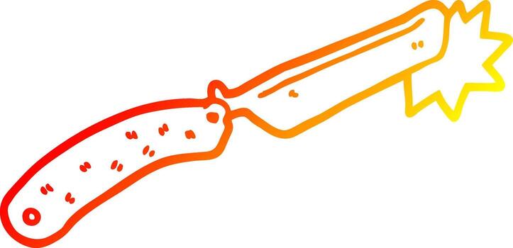 warm gradient line drawing cartoon sharp razor vector