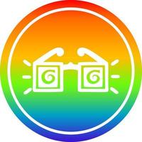 x ray specs circular in rainbow spectrum vector