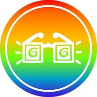 x ray specs circular in rainbow spectrum vector