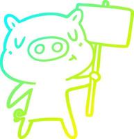 frío gradiente línea dibujo dibujos animados contenido cerdo poste indicador signo vector