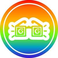 x ray specs circular in rainbow spectrum vector