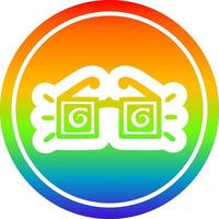 x ray specs circular in rainbow spectrum vector