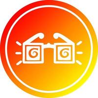 x ray specs circular in hot gradient spectrum vector